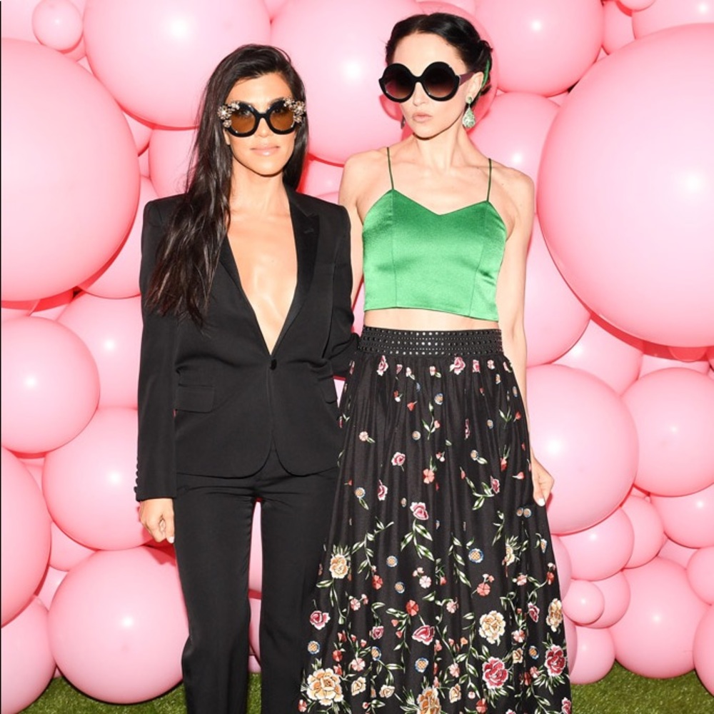 Alice + Olivia Madison Floral Sunglasses in Blush.